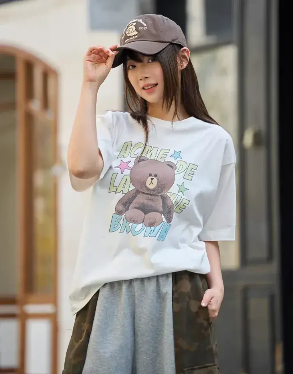 JuzBeauty_JuzBeautyMalaysia_JuzPretty_Authentic_Kbeauty_Malaysia_Skin_Care_Cosmetics_K-Beauty_Health_Care_korean_streetwear_US_Luxury_ADLV x LINE FRIENDS Brown Star Short Sleeve T-shirt Tee 上衣7