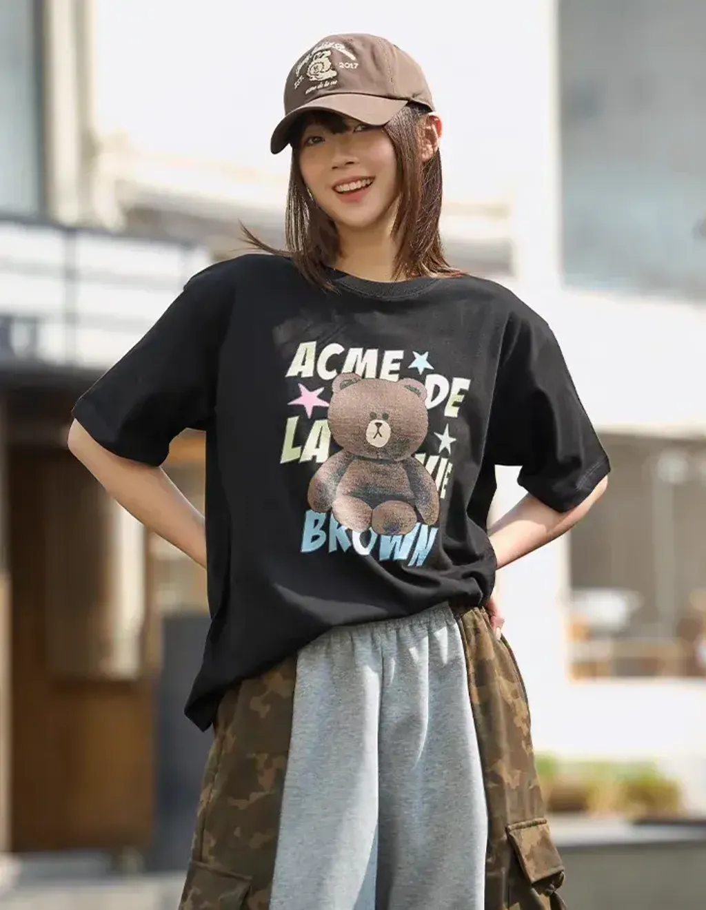 JuzBeauty_JuzBeautyMalaysia_JuzPretty_Authentic_Kbeauty_Malaysia_Skin_Care_Cosmetics_K-Beauty_Health_Care_korean_streetwear_US_Luxury_ADLV x LINE FRIENDS Brown Star Short Sleeve T-shirt Tee 上衣10