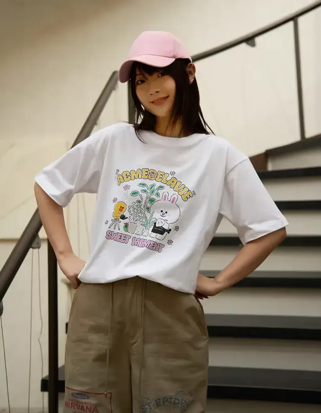 JuzBeauty_JuzBeautyMalaysia_JuzPretty_Authentic_Kbeauty_Malaysia_Skin_Care_Cosmetics_K-Beauty_Health_Care_korean_streetwear_US_Luxury_ADLV x LINE FRIENDS Daily Line Friends Short Sleeve T-shirt Tee 上衣8