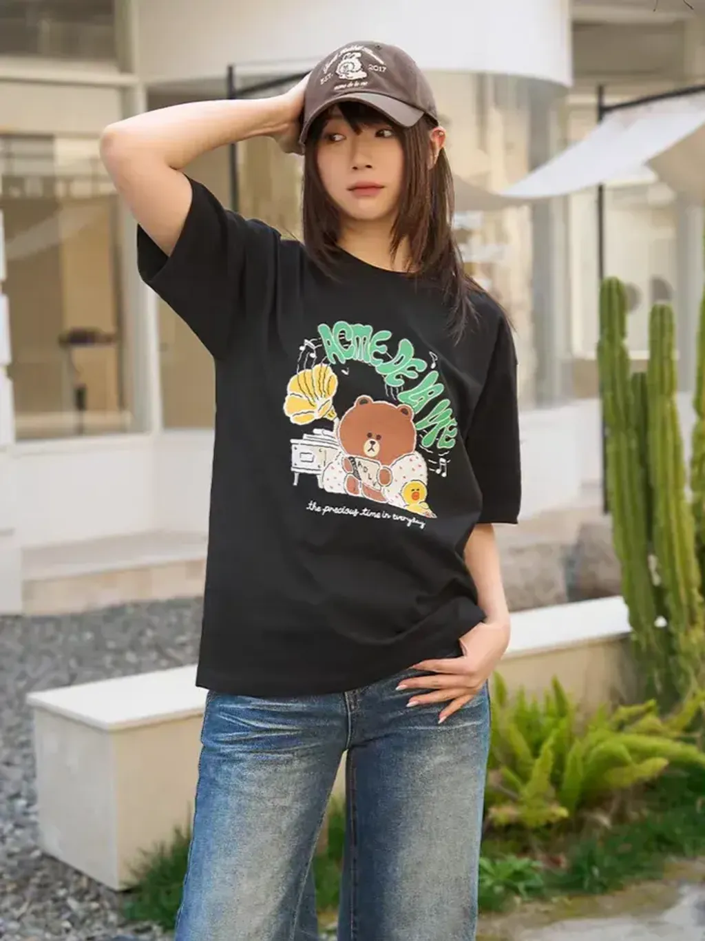 JuzBeauty_JuzBeautyMalaysia_JuzPretty_Authentic_Kbeauty_Malaysia_Skin_Care_Cosmetics_K-Beauty_Health_Care_korean_streetwear_US_Luxury_ADLV x LINE FRIENDS Daily Line Friends Short Sleeve T-shirt Tee 上衣6