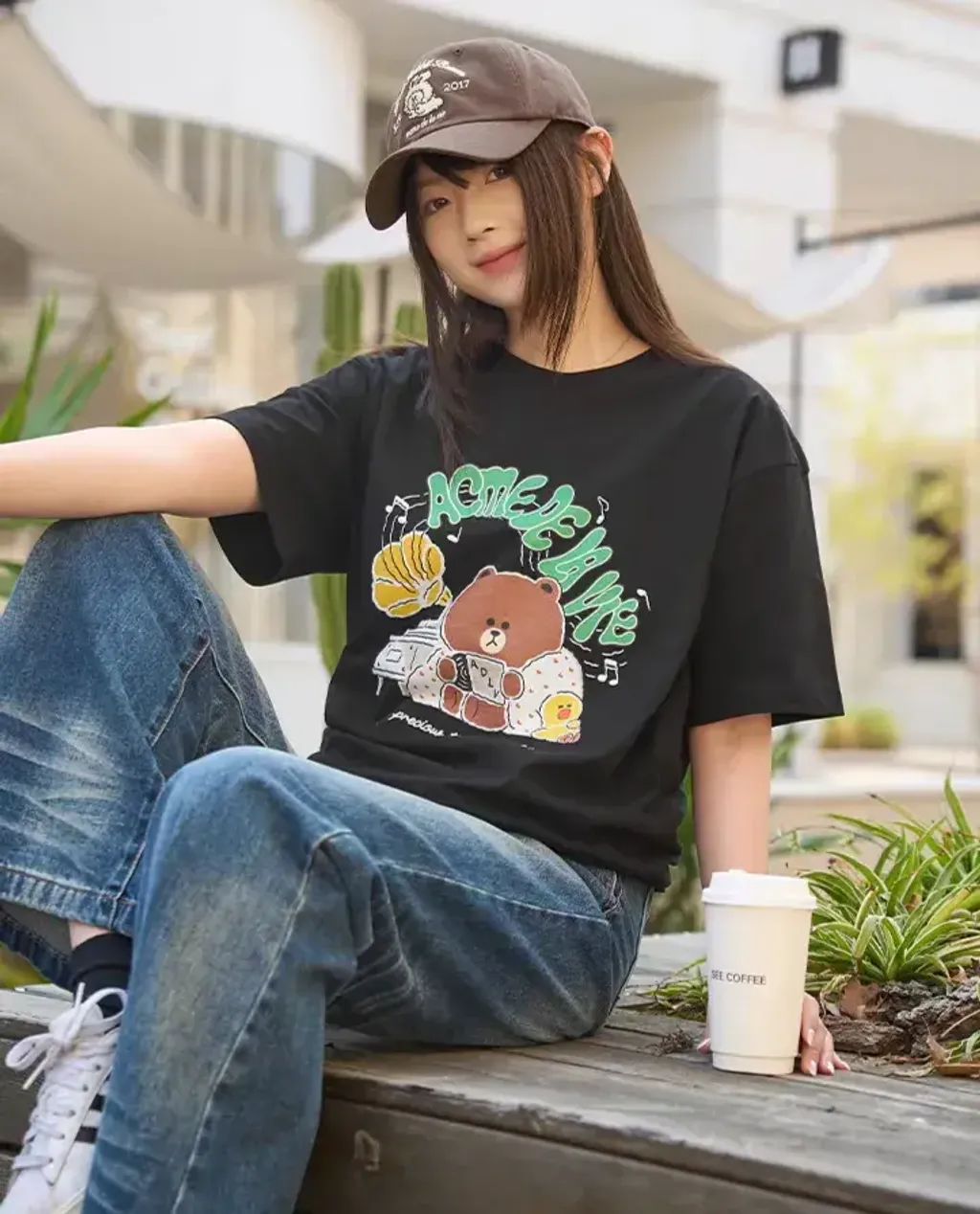 JuzBeauty_JuzBeautyMalaysia_JuzPretty_Authentic_Kbeauty_Malaysia_Skin_Care_Cosmetics_K-Beauty_Health_Care_korean_streetwear_US_Luxury_ADLV x LINE FRIENDS Daily Line Friends Short Sleeve T-shirt Tee 上衣7