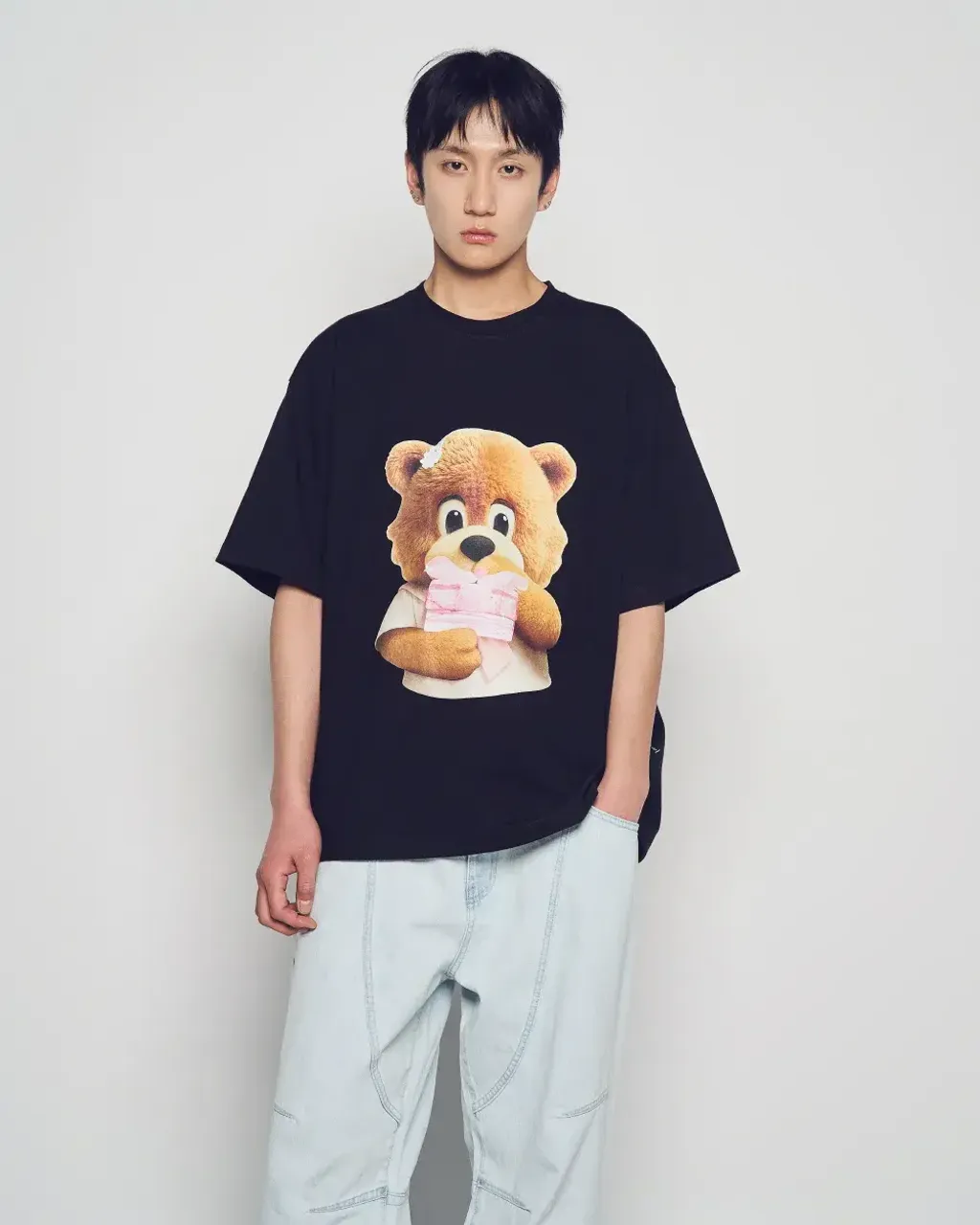 JuzBeauty_JuzBeautyMalaysia_JuzPretty_Authentic_Kbeauty_Malaysia_Skin_Care_Cosmetics_K-Beauty_Health_Care_korean_streetwear_US_Luxury_ADLV AC Bear Baby Face Gift Short Sleeve T-Shirt Tee 上衣1