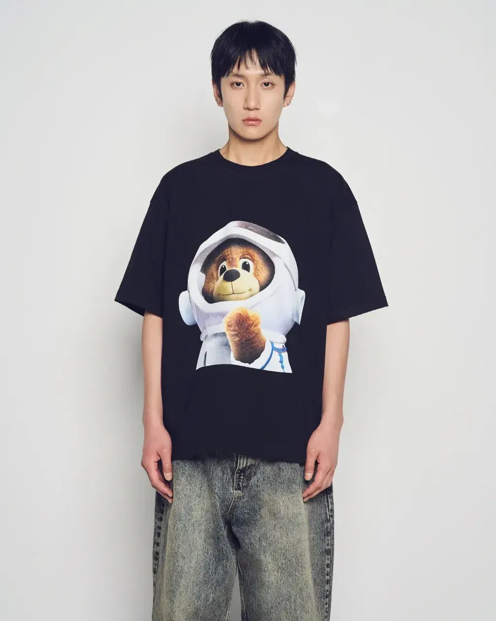 JuzBeauty_JuzBeautyMalaysia_JuzPretty_Authentic_Kbeauty_Malaysia_Skin_Care_Cosmetics_K-Beauty_Health_Care_korean_streetwear_US_Luxury_ADLV AC Bear Baby Face Astronaut Short Sleeve T-Shirt Tee 上衣1