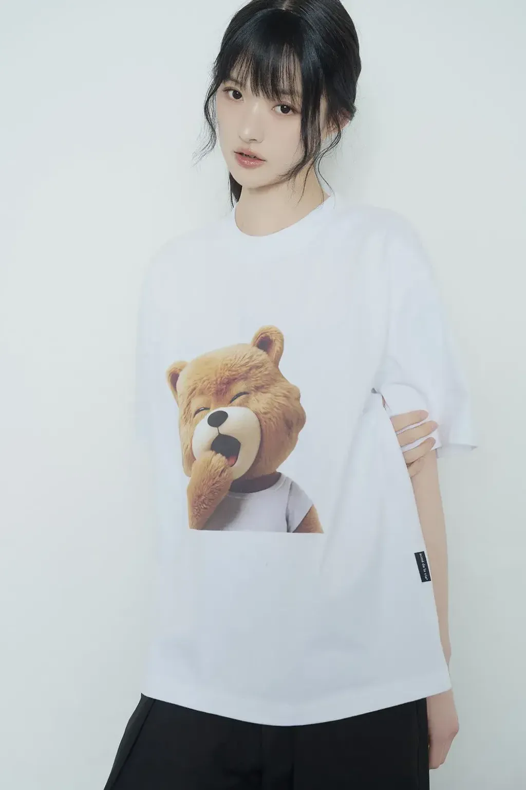 JuzBeauty_JuzBeautyMalaysia_JuzPretty_Authentic_Kbeauty_Malaysia_Skin_Care_Cosmetics_K-Beauty_Health_Care_korean_streetwear_US_Luxury_ADLV AC Bear Baby Face Yawn Short Sleeve T-Shirt Tee 上衣1