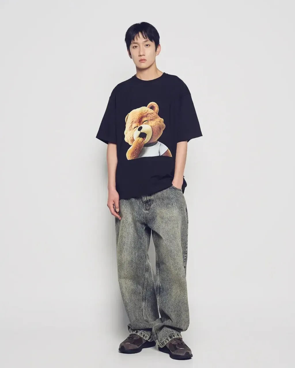 JuzBeauty_JuzBeautyMalaysia_JuzPretty_Authentic_Kbeauty_Malaysia_Skin_Care_Cosmetics_K-Beauty_Health_Care_korean_streetwear_US_Luxury_ADLV AC Bear Baby Face Yawn Short Sleeve T-Shirt Tee 上衣5