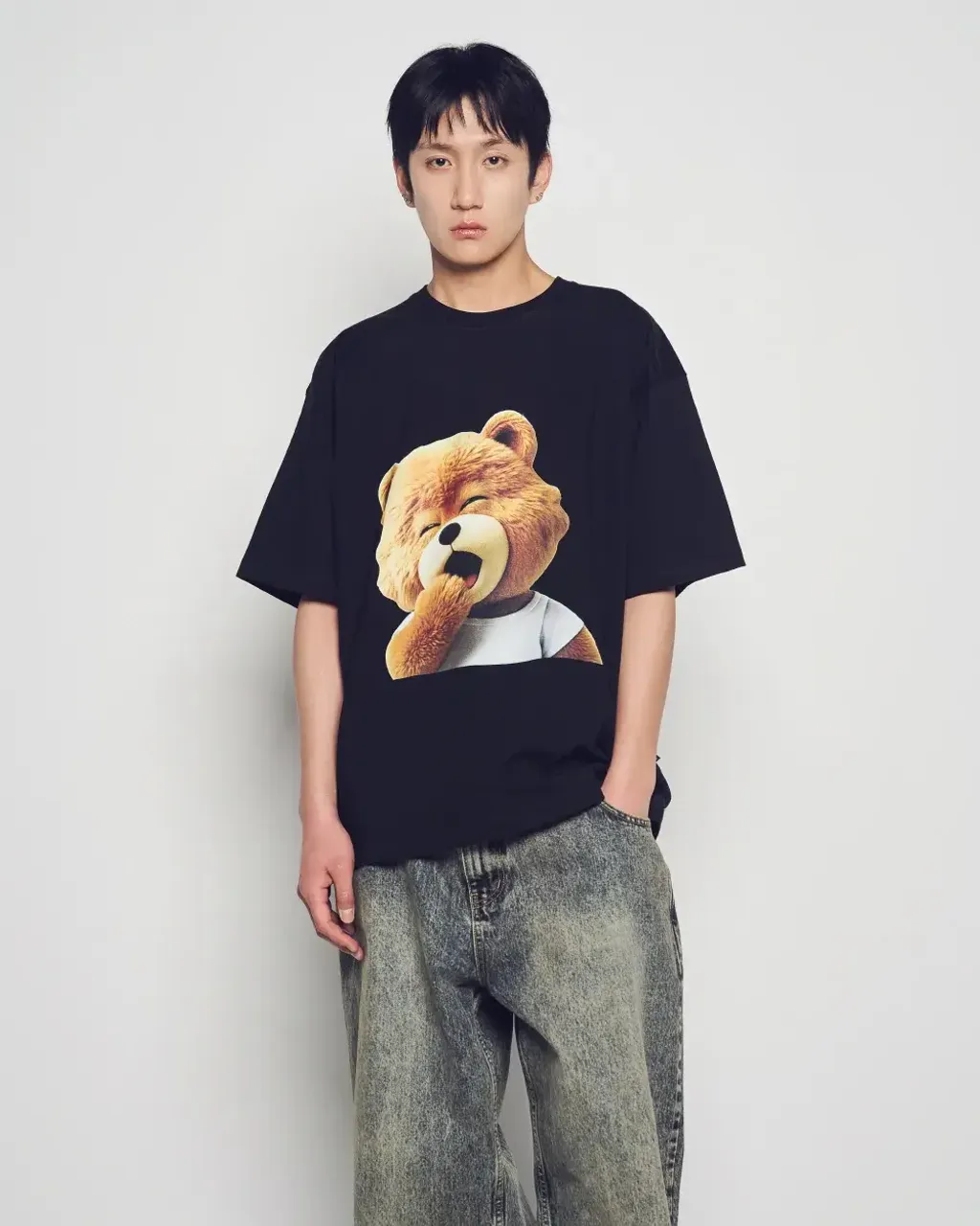 JuzBeauty_JuzBeautyMalaysia_JuzPretty_Authentic_Kbeauty_Malaysia_Skin_Care_Cosmetics_K-Beauty_Health_Care_korean_streetwear_US_Luxury_ADLV AC Bear Baby Face Yawn Short Sleeve T-Shirt Tee 上衣11