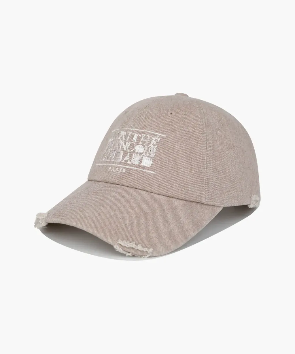 JuzBeauty_JuzBeautyMalaysia_JuzPretty_Authentic_Kbeauty_Malaysia_Skin_Care_Cosmetics_K-Beauty_Health_Care_korean_streetwear_US_Luxury_MARITHE MFG46SHG205 Drawing Classic Logo Damaged Covered Cap 帽4