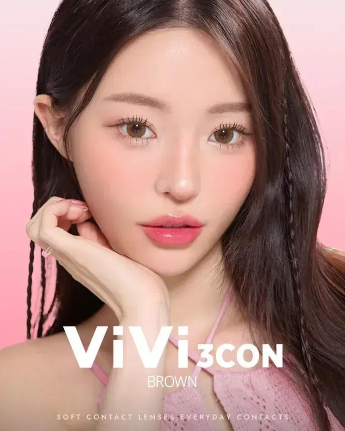 JuzBeauty_JuzBeautyMalaysia_JuzPretty_Authentic_Kbeauty_Malaysia_Skin_Care_Cosmetics_K-beauty_Health_Care_korean_streetwear_OLENS ViVi 3CON Brown Contact Lens 月抛隐形眼镜 美瞳1