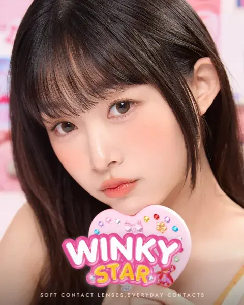 JuzBeauty_JuzBeautyMalaysia_JuzPretty_Authentic_Kbeauty_Malaysia_Skin_Care_Cosmetics_K-beauty_Health_Care_korean_streetwear_OLENS Winky Star Contact Lens 月抛隐形眼镜 美瞳1