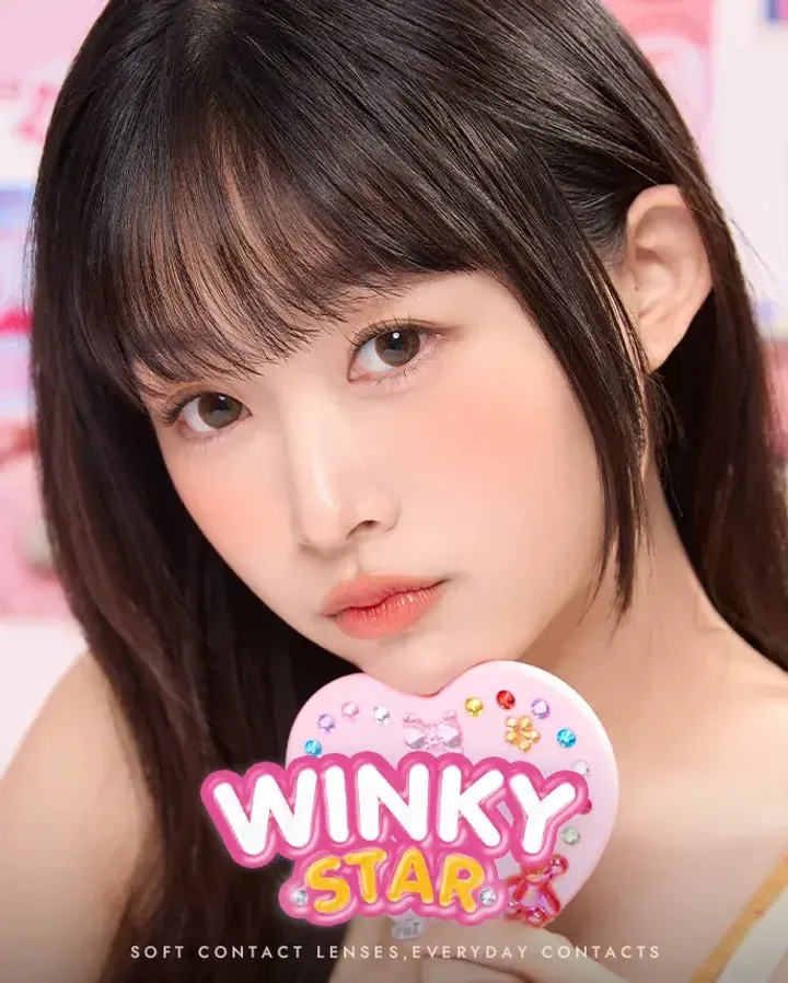 JuzBeauty_JuzBeautyMalaysia_JuzPretty_Authentic_Kbeauty_Malaysia_Skin_Care_Cosmetics_K-beauty_Health_Care_korean_streetwear_OLENS Winky Star Contact Lens 月抛隐形眼镜 美瞳1