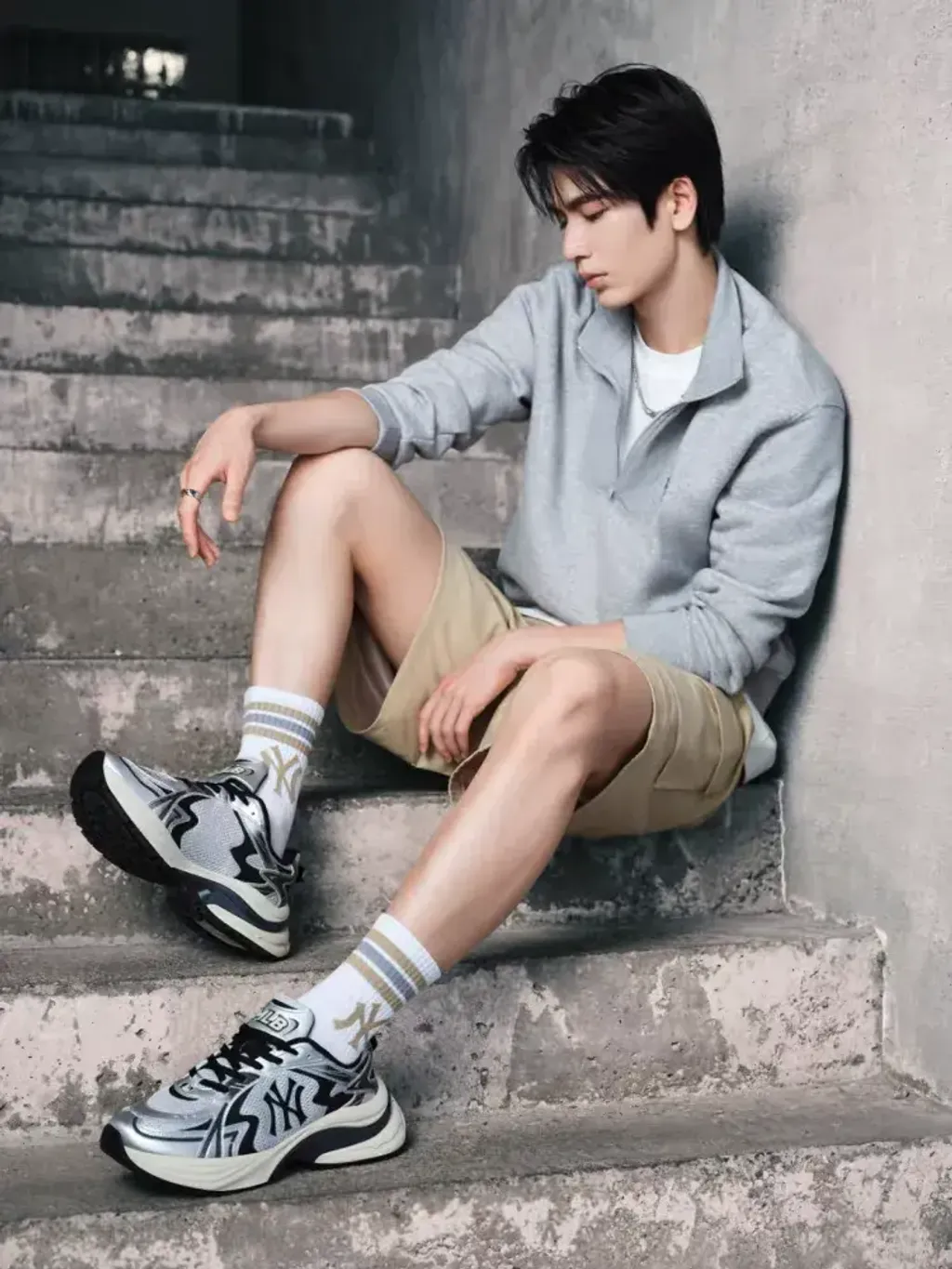 JuzBeauty_JuzBeautyMalaysia_JuzPretty_Authentic_Kbeauty_Malaysia_Skin_Care_Cosmetics_K-Beauty_Health_Care_korean_streetwear_US_Luxury_MLB Curve Runner New York Yankees Shoes 张凌赫同款老爹鞋57