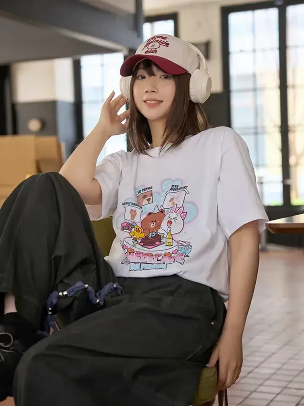 JuzBeauty_JuzBeautyMalaysia_JuzPretty_Authentic_Kbeauty_Malaysia_Skin_Care_Cosmetics_K-Beauty_Health_Care_korean_streetwear_US_Luxury_ADLV x LINE FRIENDS 15th Party Line Friends Short Sleeve T-Shirt Tee 上衣12