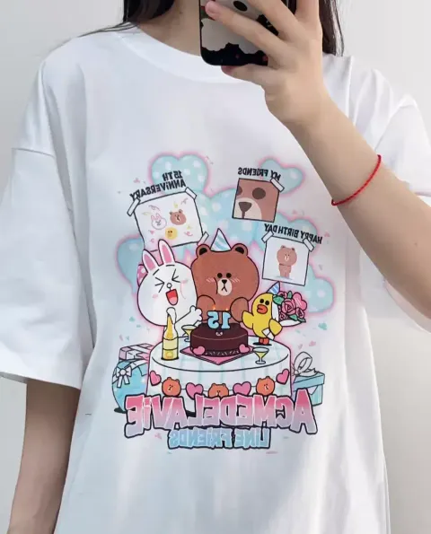 JuzBeauty_JuzBeautyMalaysia_JuzPretty_Authentic_Kbeauty_Malaysia_Skin_Care_Cosmetics_K-Beauty_Health_Care_korean_streetwear_US_Luxury_ADLV x LINE FRIENDS 15th Party Line Friends Short Sleeve T-Shirt Tee 上衣8