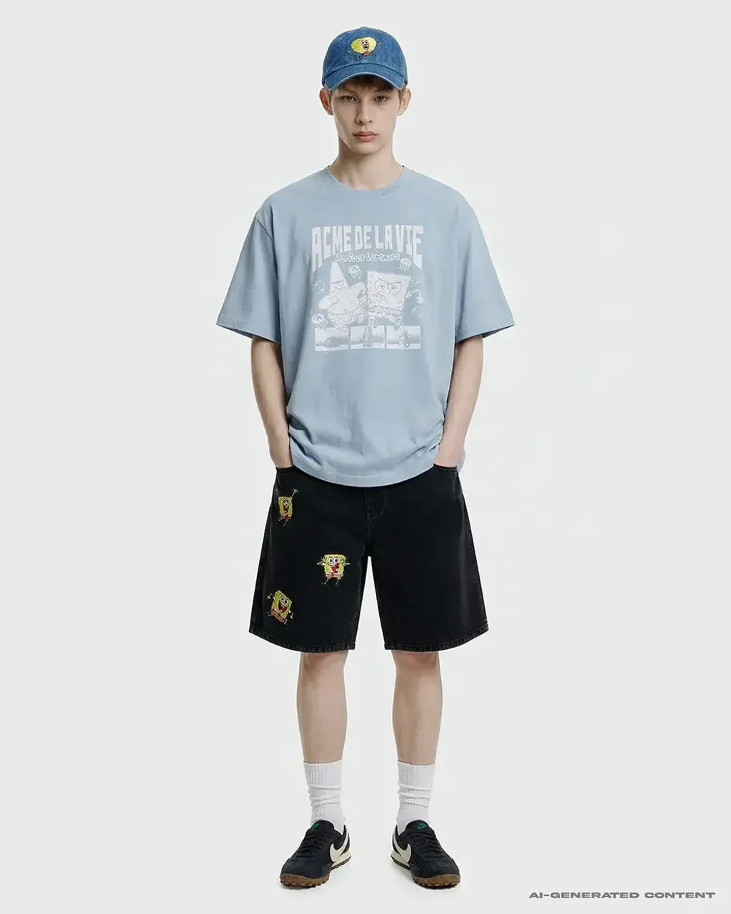 JuzBeauty_JuzBeautyMalaysia_JuzPretty_Authentic_Kbeauty_Malaysia_Skin_Care_Cosmetics_K-Beauty_Health_Care_korean_streetwear_US_Luxury_ADLV x SPONGEBOB Perfect Partner Spongebob Pigment Short Sleeve T-Shirt Tee 上衣2