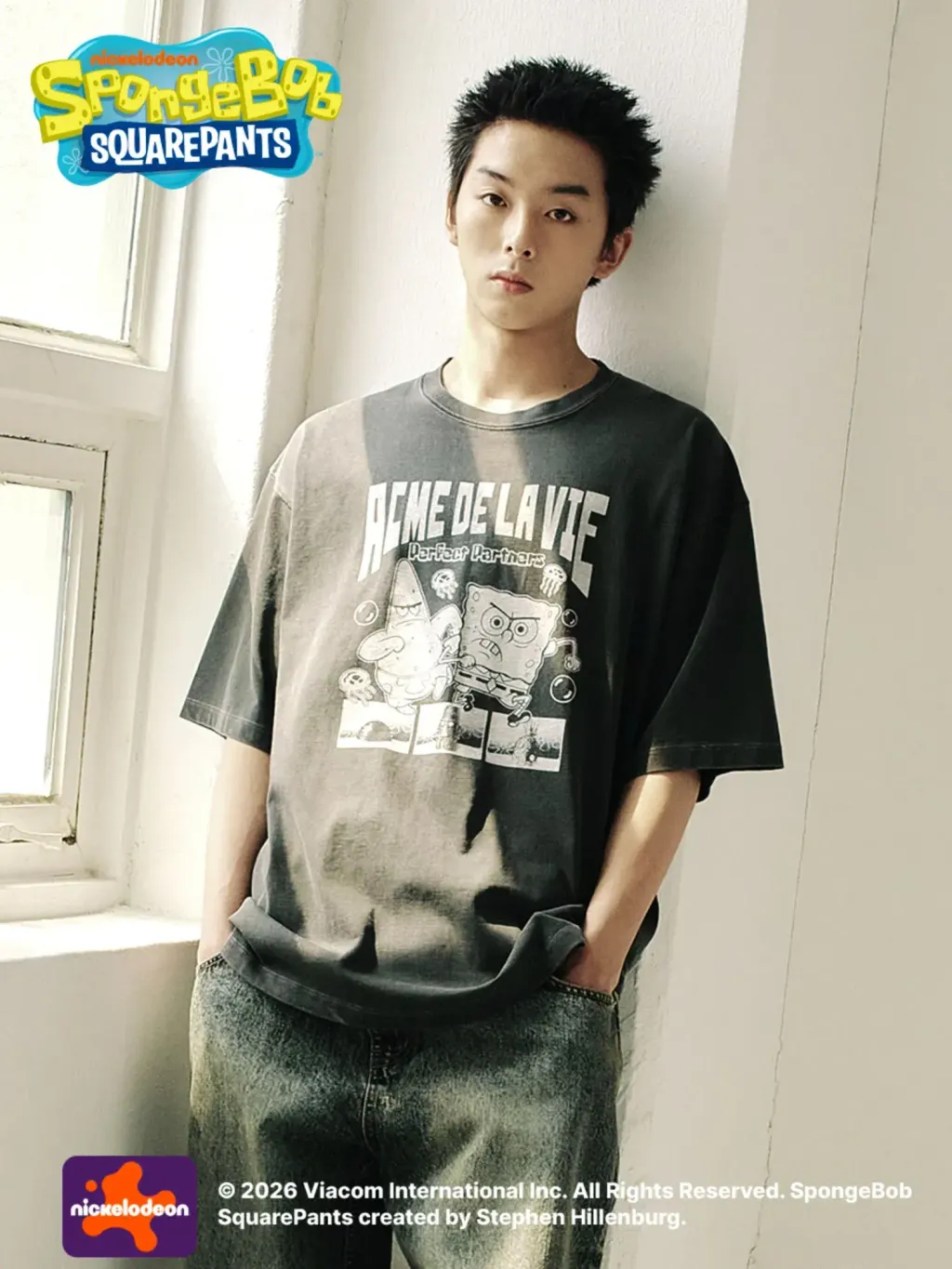 JuzBeauty_JuzBeautyMalaysia_JuzPretty_Authentic_Kbeauty_Malaysia_Skin_Care_Cosmetics_K-Beauty_Health_Care_korean_streetwear_US_Luxury_ADLV x SPONGEBOB Perfect Partner Spongebob Pigment Short Sleeve T-Shirt Tee 上衣6