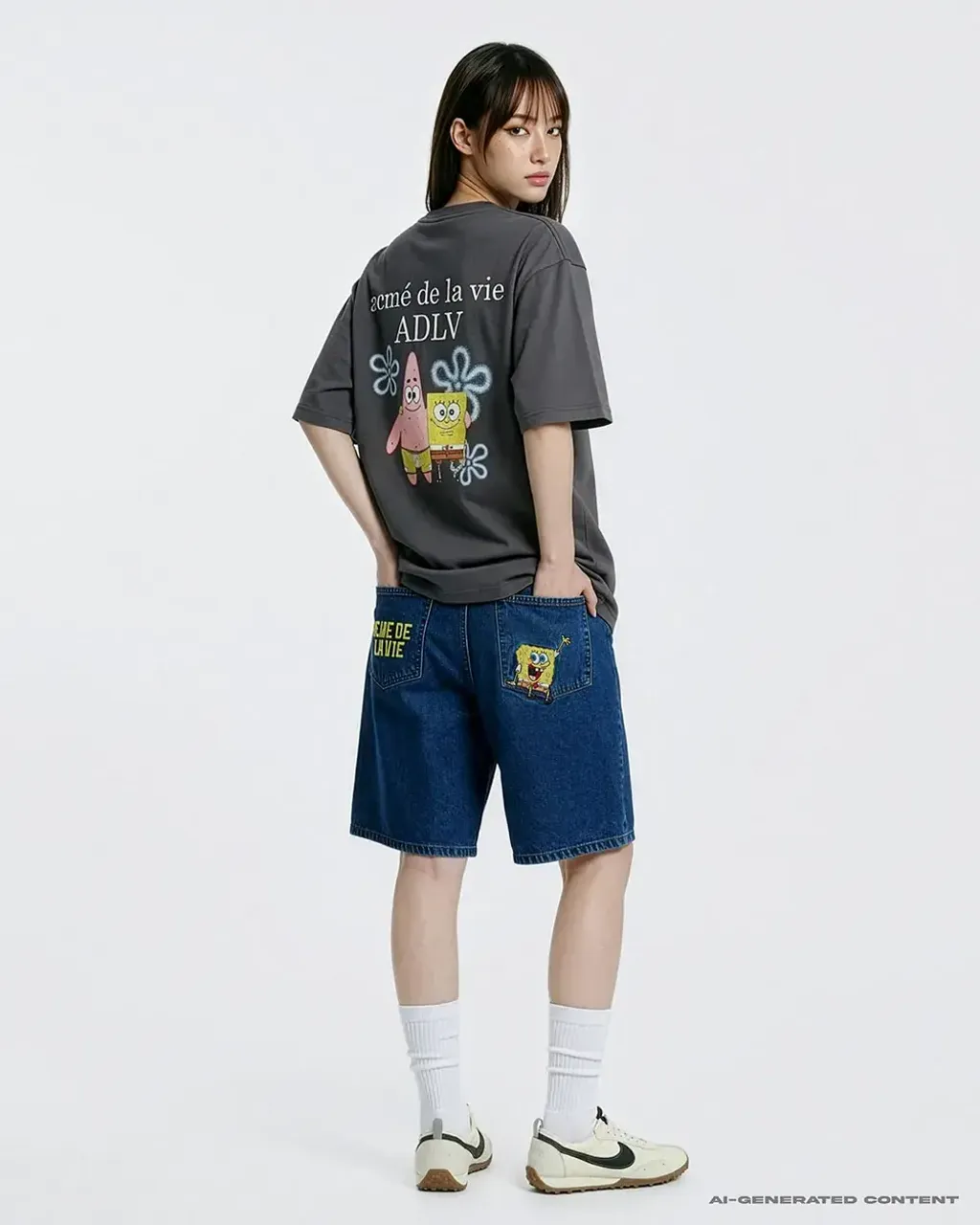 JuzBeauty_JuzBeautyMalaysia_JuzPretty_Authentic_Kbeauty_Malaysia_Skin_Care_Cosmetics_K-Beauty_Health_Care_korean_streetwear_US_Luxury_ADLV x SPONGEBOB Basic Logo Short Sleeve T-Shirt Tee 上衣7