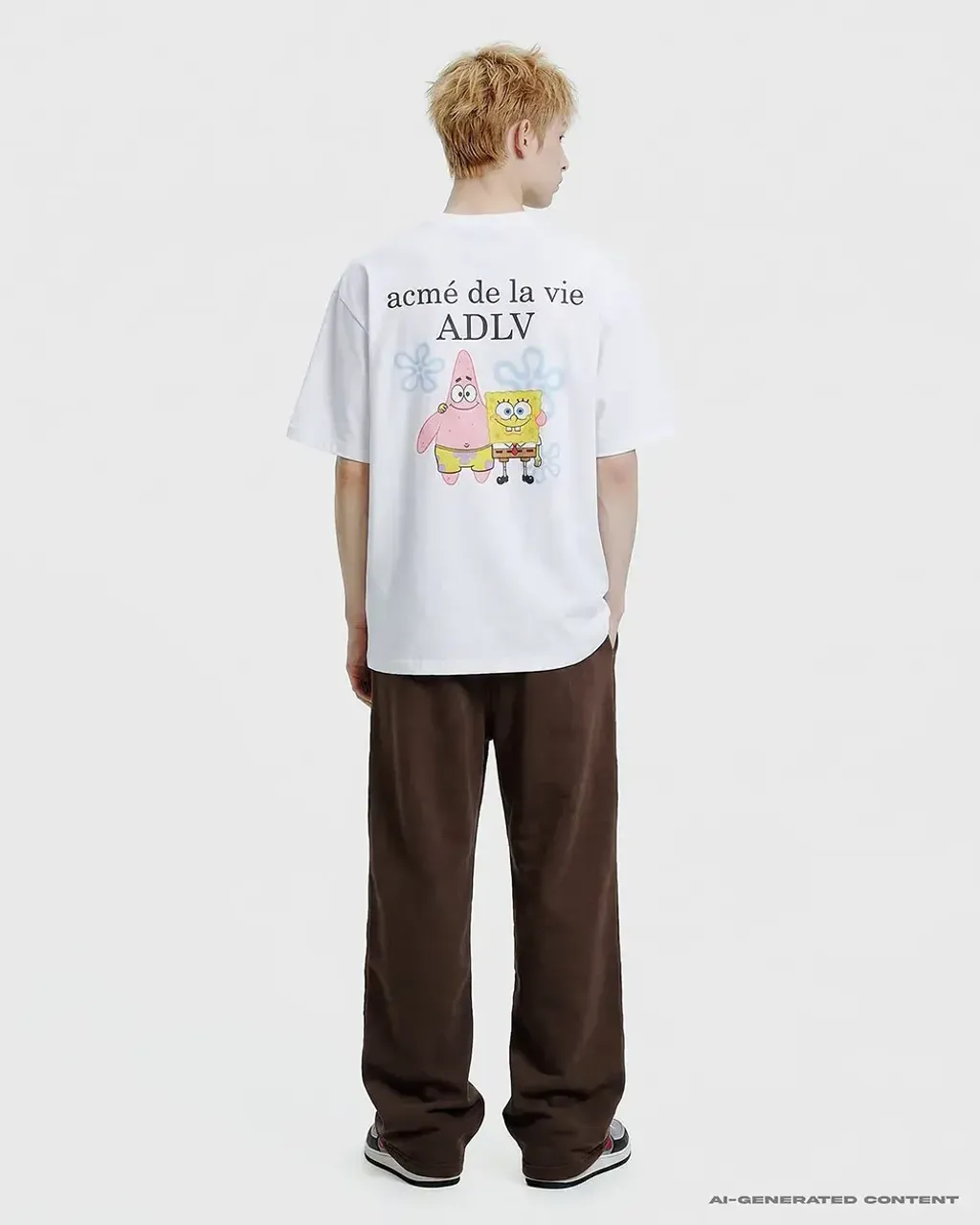 JuzBeauty_JuzBeautyMalaysia_JuzPretty_Authentic_Kbeauty_Malaysia_Skin_Care_Cosmetics_K-Beauty_Health_Care_korean_streetwear_US_Luxury_ADLV x SPONGEBOB Basic Logo Short Sleeve T-Shirt Tee 上衣4