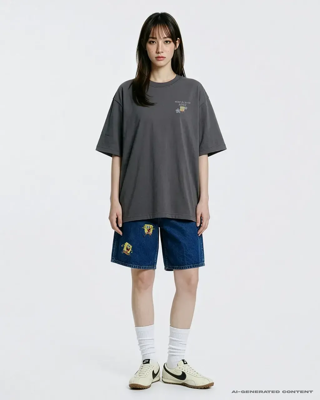 JuzBeauty_JuzBeautyMalaysia_JuzPretty_Authentic_Kbeauty_Malaysia_Skin_Care_Cosmetics_K-Beauty_Health_Care_korean_streetwear_US_Luxury_ADLV x SPONGEBOB Basic Logo Short Sleeve T-Shirt Tee 上衣2