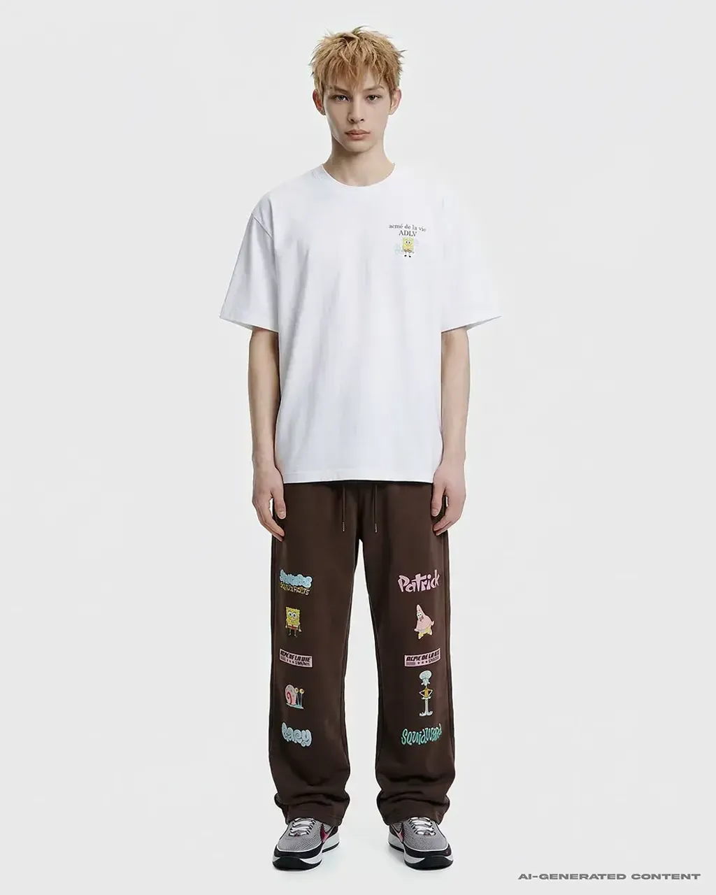 JuzBeauty_JuzBeautyMalaysia_JuzPretty_Authentic_Kbeauty_Malaysia_Skin_Care_Cosmetics_K-Beauty_Health_Care_korean_streetwear_US_Luxury_ADLV x SPONGEBOB Basic Logo Short Sleeve T-Shirt Tee 上衣3