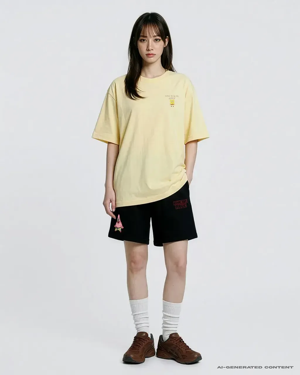 JuzBeauty_JuzBeautyMalaysia_JuzPretty_Authentic_Kbeauty_Malaysia_Skin_Care_Cosmetics_K-Beauty_Health_Care_korean_streetwear_US_Luxury_ADLV x SPONGEBOB Basic Logo Short Sleeve T-Shirt Tee 上衣6