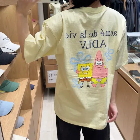 JuzBeauty_JuzBeautyMalaysia_JuzPretty_Authentic_Kbeauty_Malaysia_Skin_Care_Cosmetics_K-Beauty_Health_Care_korean_streetwear_US_Luxury_ADLV x SPONGEBOB Basic Logo Short Sleeve T-Shirt Tee 上衣2