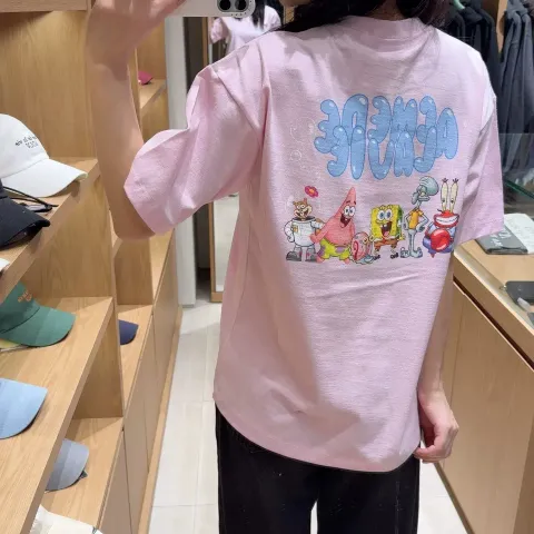 JuzBeauty_JuzBeautyMalaysia_JuzPretty_Authentic_Kbeauty_Malaysia_Skin_Care_Cosmetics_K-Beauty_Health_Care_korean_streetwear_US_Luxury_ADLV x SPONGEBOB Bubble Font Spongebob Short Sleeve T-Shirt Tee 上衣1