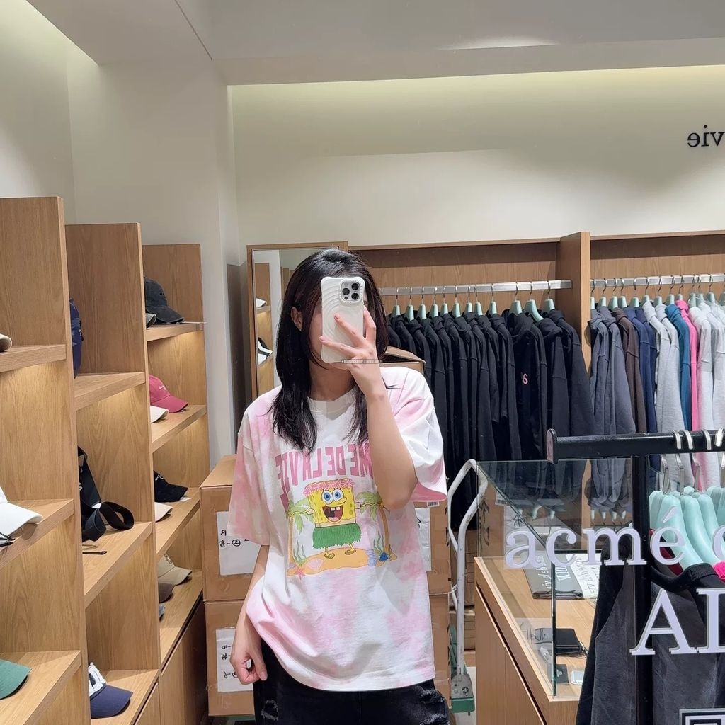 JuzBeauty_JuzBeautyMalaysia_JuzPretty_Authentic_Kbeauty_Malaysia_Skin_Care_Cosmetics_K-Beauty_Health_Care_korean_streetwear_US_Luxury_ADLV x SPONGEBOB Woman Heart Pearl Short Sleeve T-Shirt Tee 女款上衣2