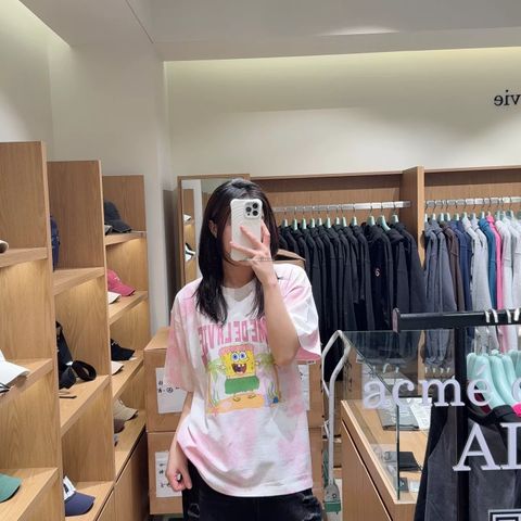 JuzBeauty_JuzBeautyMalaysia_JuzPretty_Authentic_Kbeauty_Malaysia_Skin_Care_Cosmetics_K-Beauty_Health_Care_korean_streetwear_US_Luxury_ADLV x SPONGEBOB Woman Heart Pearl Short Sleeve T-Shirt Tee 女款上衣2