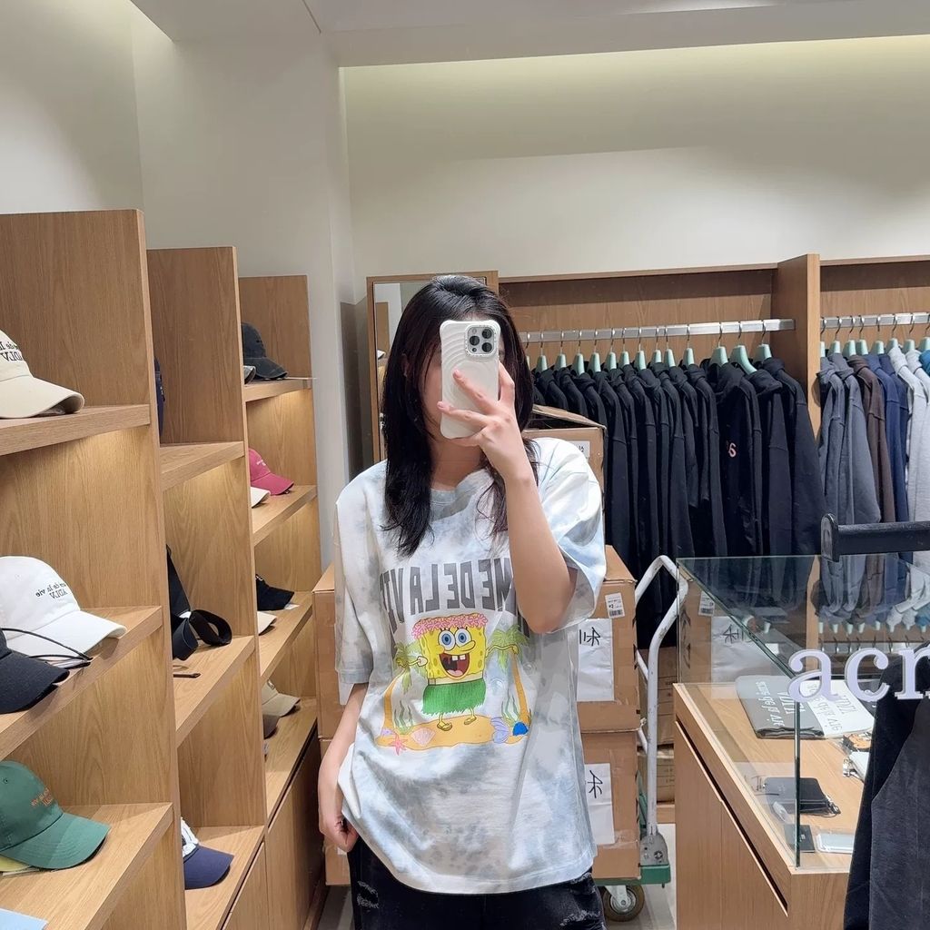 JuzBeauty_JuzBeautyMalaysia_JuzPretty_Authentic_Kbeauty_Malaysia_Skin_Care_Cosmetics_K-Beauty_Health_Care_korean_streetwear_US_Luxury_ADLV x SPONGEBOB Woman Heart Pearl Short Sleeve T-Shirt Tee 女款上衣1