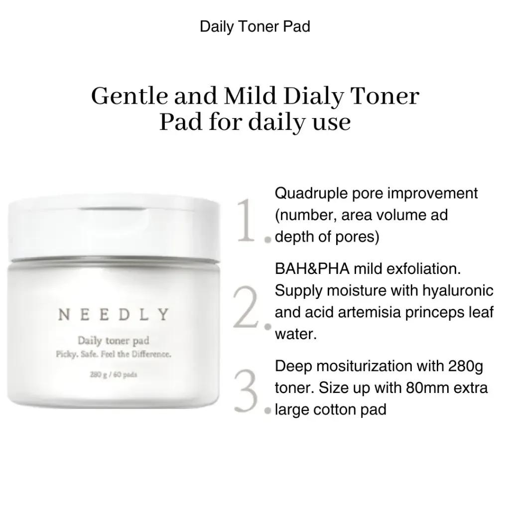 JuzBeauty_JuzBeautyMalaysia_JuzPretty_Authentic_Kbeauty_Malaysia_Skin_Care_Cosmetics_K-beauty_Health_Care_korean_streetwear_NEEDLY Daily Toner Pad 毛孔角质调理爽肤棉8