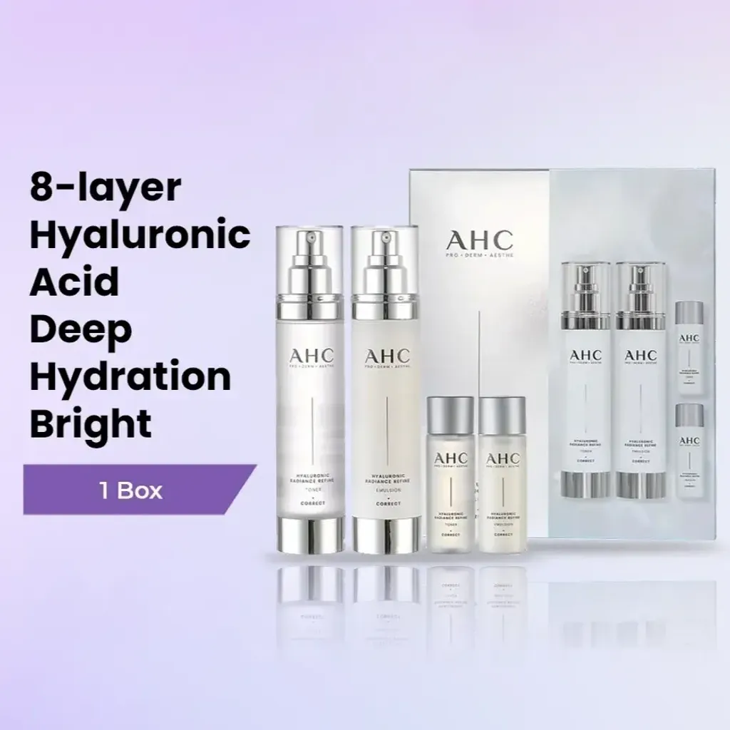 JuzBeauty_JuzBeautyMalaysia_JuzPretty_Authentic_Kbeauty_Malaysia_Skin_Care_Cosmetics_K-beauty_Health_Care_korean_streetwear_AHC Hyaluronic Radiance Refine Set 神仙水乳套盒2