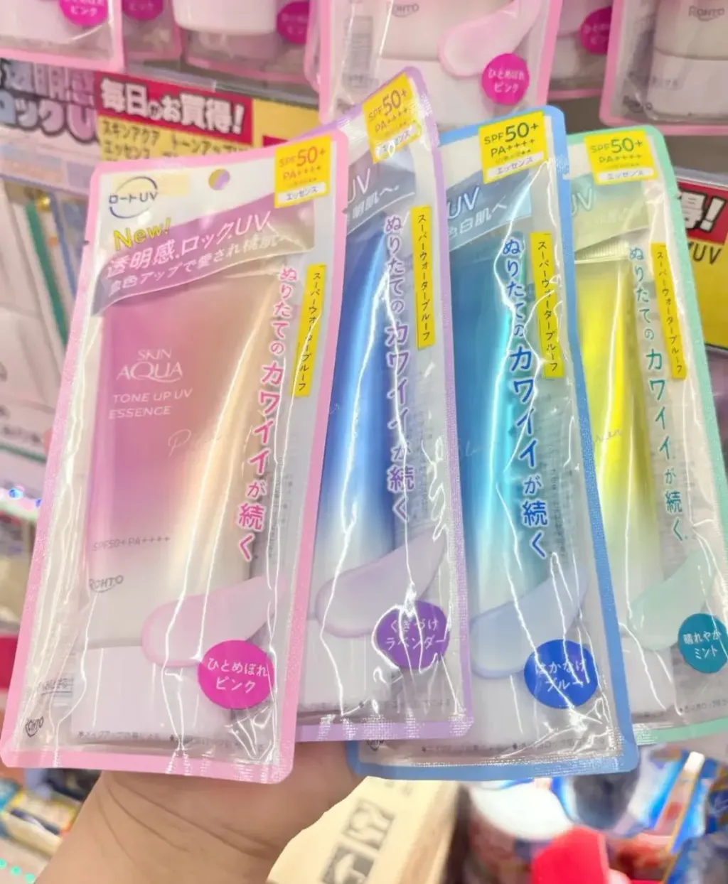 JuzBeauty_JuzBeautyMalaysia_JuzPretty_Authentic_Kbeauty_Malaysia_Skin_Care_Cosmetics_K-beauty_Health_Care_korean_streetwear_ROHTO SKIN AQUA Tone Up UV Essence Sunscreen 多色调色防晒2