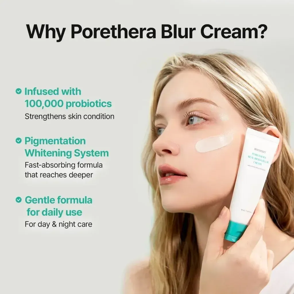 JuzBeauty_JuzBeautyMalaysia_JuzPretty_Authentic_Kbeauty_Malaysia_Skin_Care_Cosmetics_K-beauty_Health_Care_korean_streetwear_MEDITHERAPY Porethera Real Bifida Blur Cream 微毛孔益生菌磨皮素颜霜20
