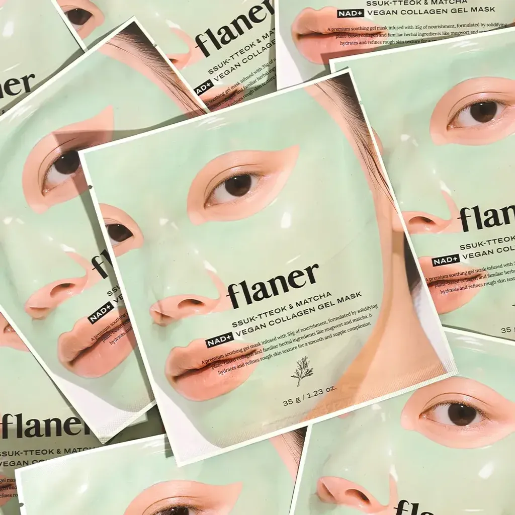 JuzBeauty_JuzBeautyMalaysia_JuzPretty_Authentic_Kbeauty_Malaysia_Skin_Care_Cosmetics_K-beauty_Health_Care_korean_streetwear_FLANER Ssuk-tteok & Matcha NAD Vegan Collagen Gel Mask 艾草抹茶年糕NAD纯素胶原凝胶面膜10