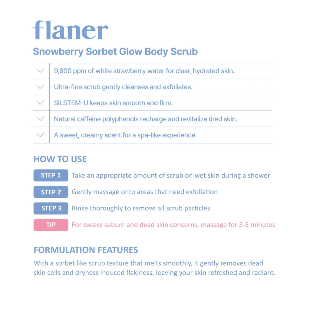 JuzBeauty_JuzBeautyMalaysia_JuzPretty_Authentic_Kbeauty_Malaysia_Skin_Care_Cosmetics_K-beauty_Health_Care_korean_streetwear_FLANER Snowberry Sorbet Glow Body Scrub 雪莓微光焕肤泡沫身体磨砂膏15