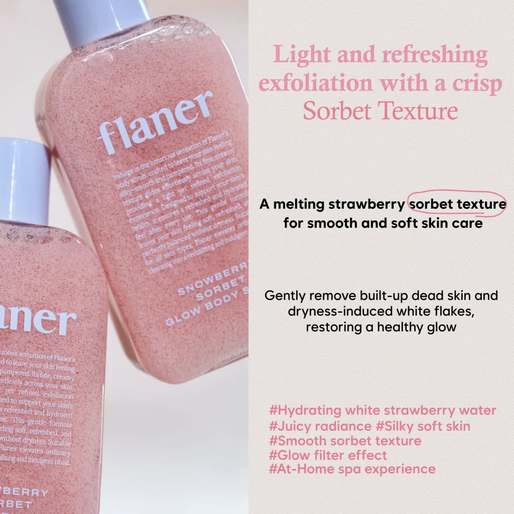 JuzBeauty_JuzBeautyMalaysia_JuzPretty_Authentic_Kbeauty_Malaysia_Skin_Care_Cosmetics_K-beauty_Health_Care_korean_streetwear_FLANER Snowberry Sorbet Glow Body Scrub 雪莓微光焕肤泡沫身体磨砂膏10