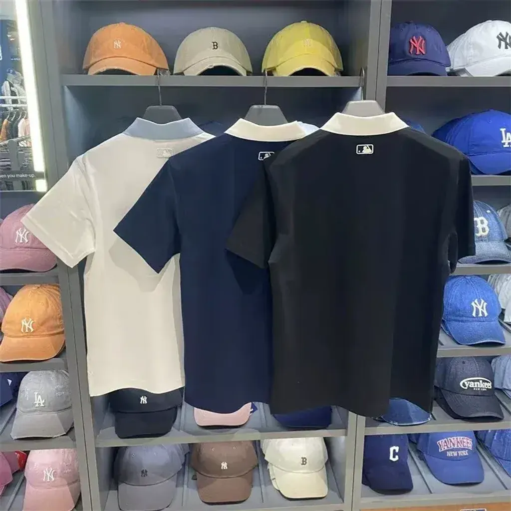 JuzBeauty_JuzBeautyMalaysia_JuzPretty_Authentic_Kbeauty_Malaysia_Skin_Care_Cosmetics_K-beauty_Health_Care_korean_streetwear_MLB Basic Small Letter Comfortable Fit Polo T-Shirt Tee 3APQB0263 上衣1