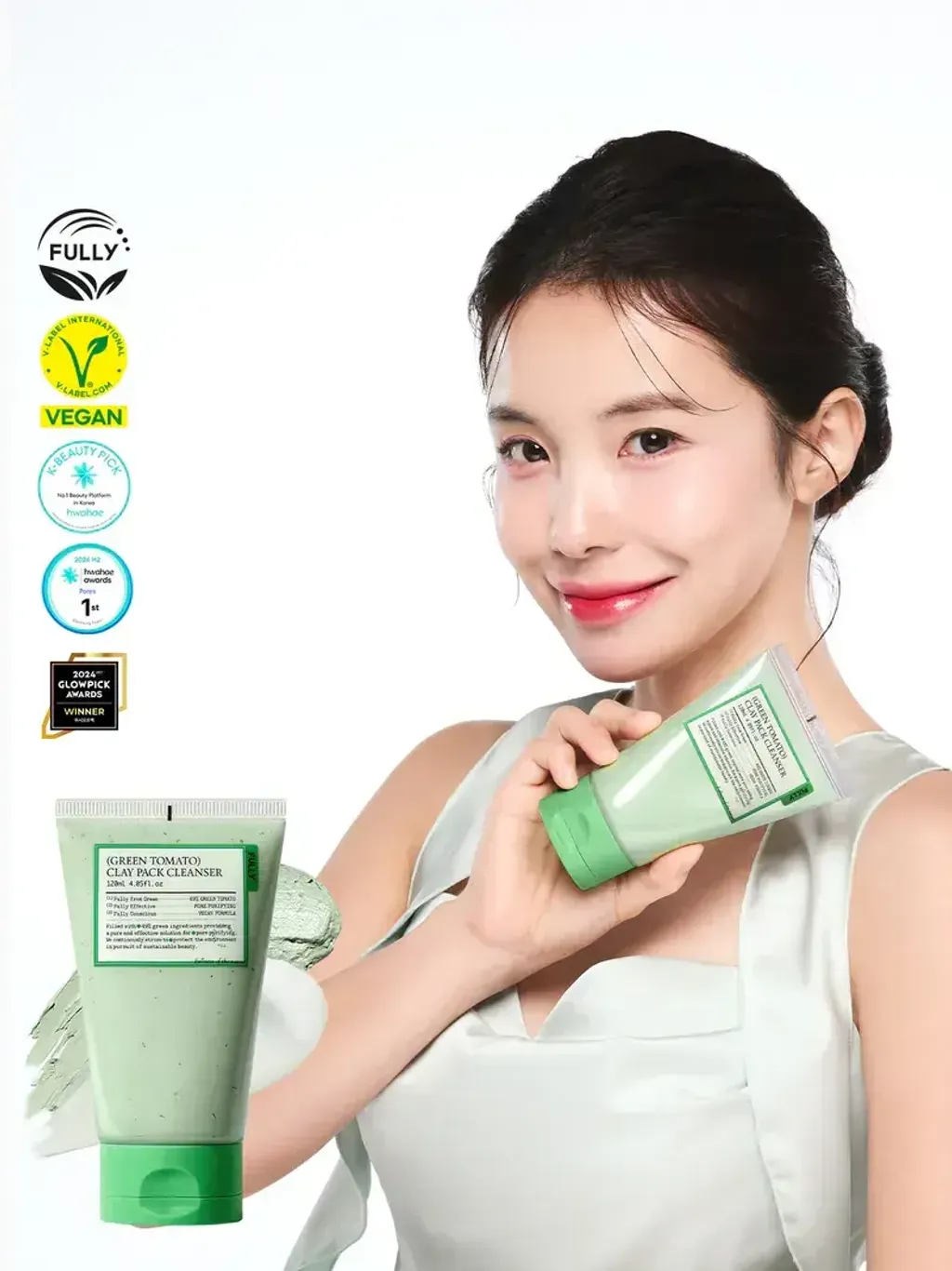 JuzBeauty_JuzBeautyMalaysia_JuzPretty_Authentic_Kbeauty_Malaysia_Skin_Care_Cosmetics_K-beauty_Health_Care_korean_streetwear_FULLY Green Tomato Clay Pack Cleanser 绿番茄洁肤泥膜2