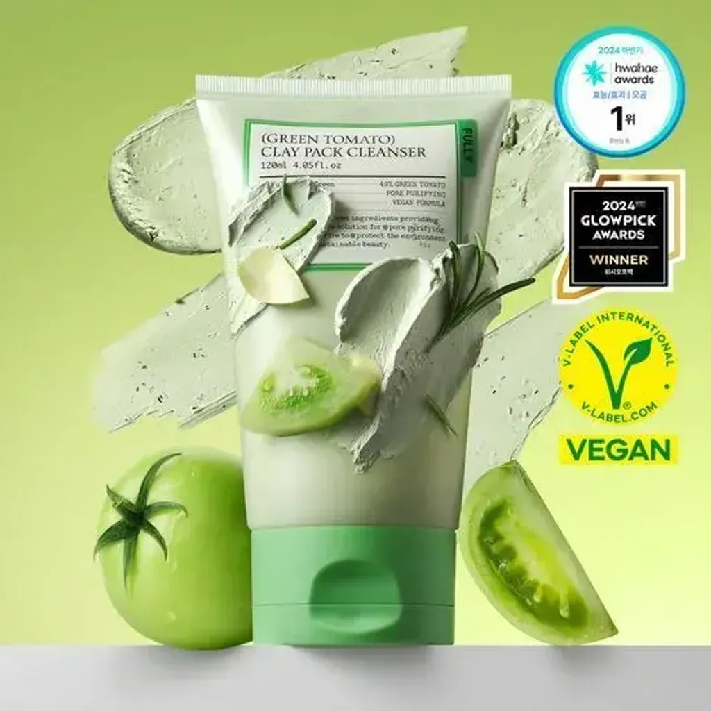 JuzBeauty_JuzBeautyMalaysia_JuzPretty_Authentic_Kbeauty_Malaysia_Skin_Care_Cosmetics_K-beauty_Health_Care_korean_streetwear_FULLY Green Tomato Clay Pack Cleanser 绿番茄洁肤泥膜6