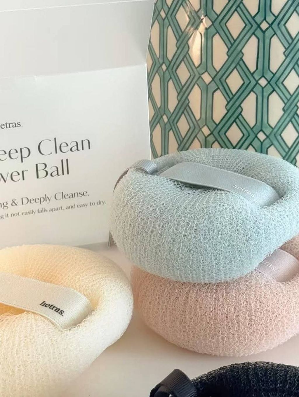 JuzBeauty_JuzBeautyMalaysia_JuzPretty_Authentic_Kbeauty_Malaysia_Skin_Care_Cosmetics_K-beauty_Health_Care_korean_streetwear_HETRAS New Deep Clean Shower Ball 4-Piece Gift Set 沐浴球套组4粒装8