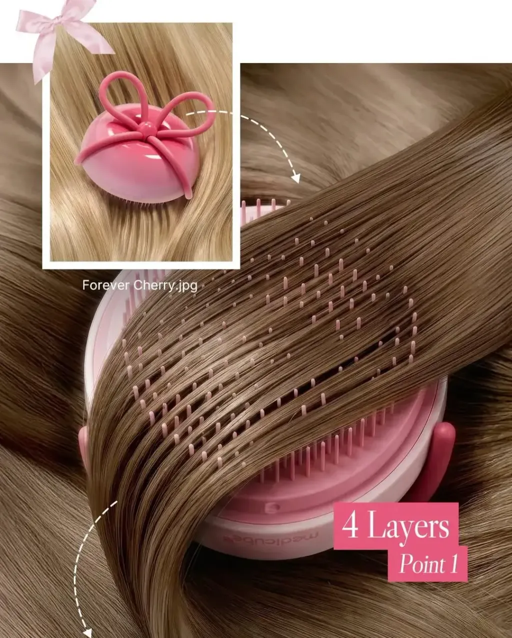 JuzBeauty_JuzBeautyMalaysia_JuzPretty_Authentic_Kbeauty_Malaysia_Skin_Care_Cosmetics_K-beauty_Health_Care_korean_streetwear_MEDICUBE x FOREVER:CHERRY Ribbon Cherry Glass Hair Brush 缎带樱桃光泽气垫梳13