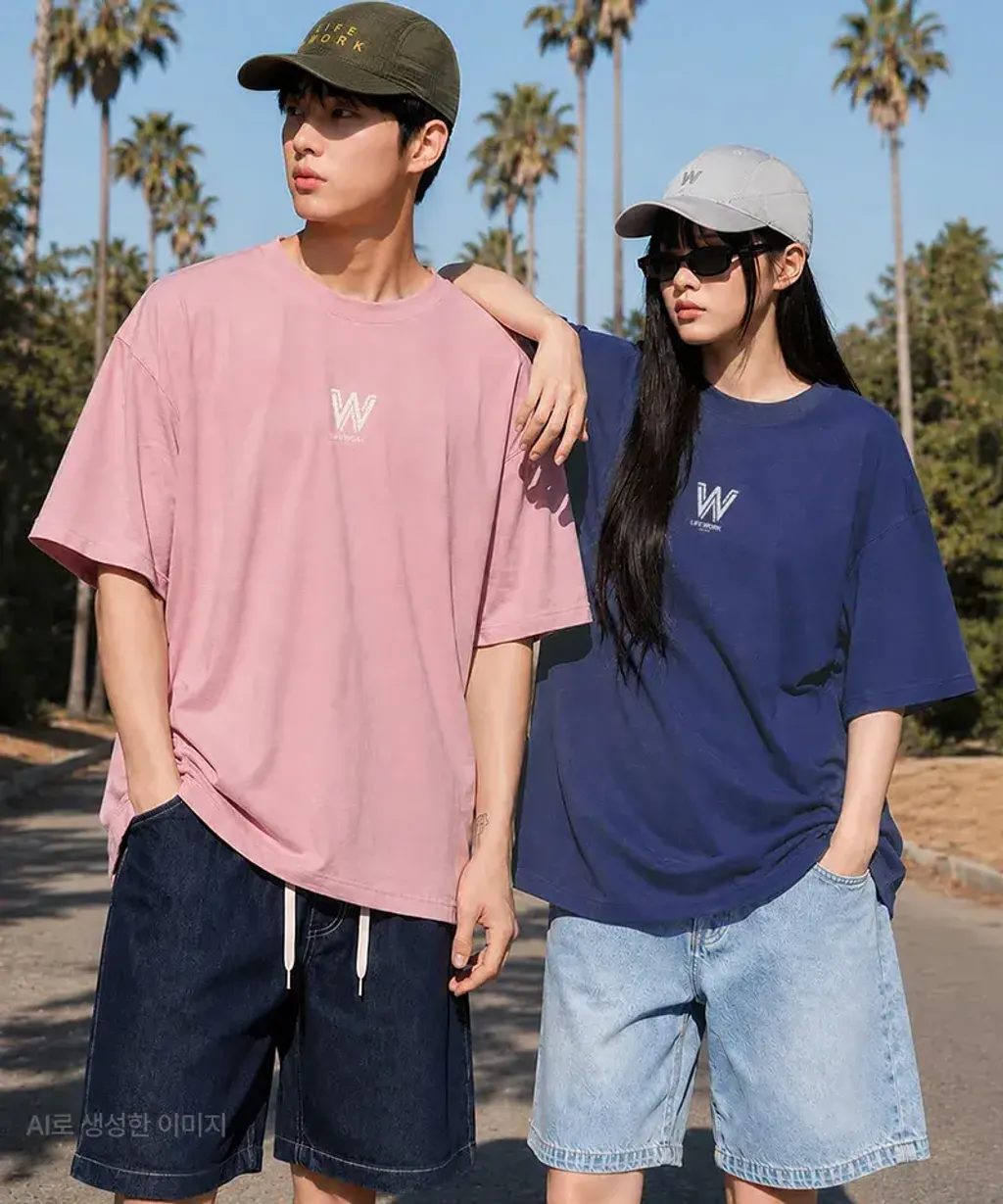 JuzBeauty-JuzBeautyMalaysia-JuzPretty-Authentic-Kbeauty-Malaysia-Skin-Care-Cosmetics-K-beauty-Health-Care-LIFEWORK Unisex Vintage Washed W Logo  Short Sleeve T-Shirt Tee LW262TS114 上衣4