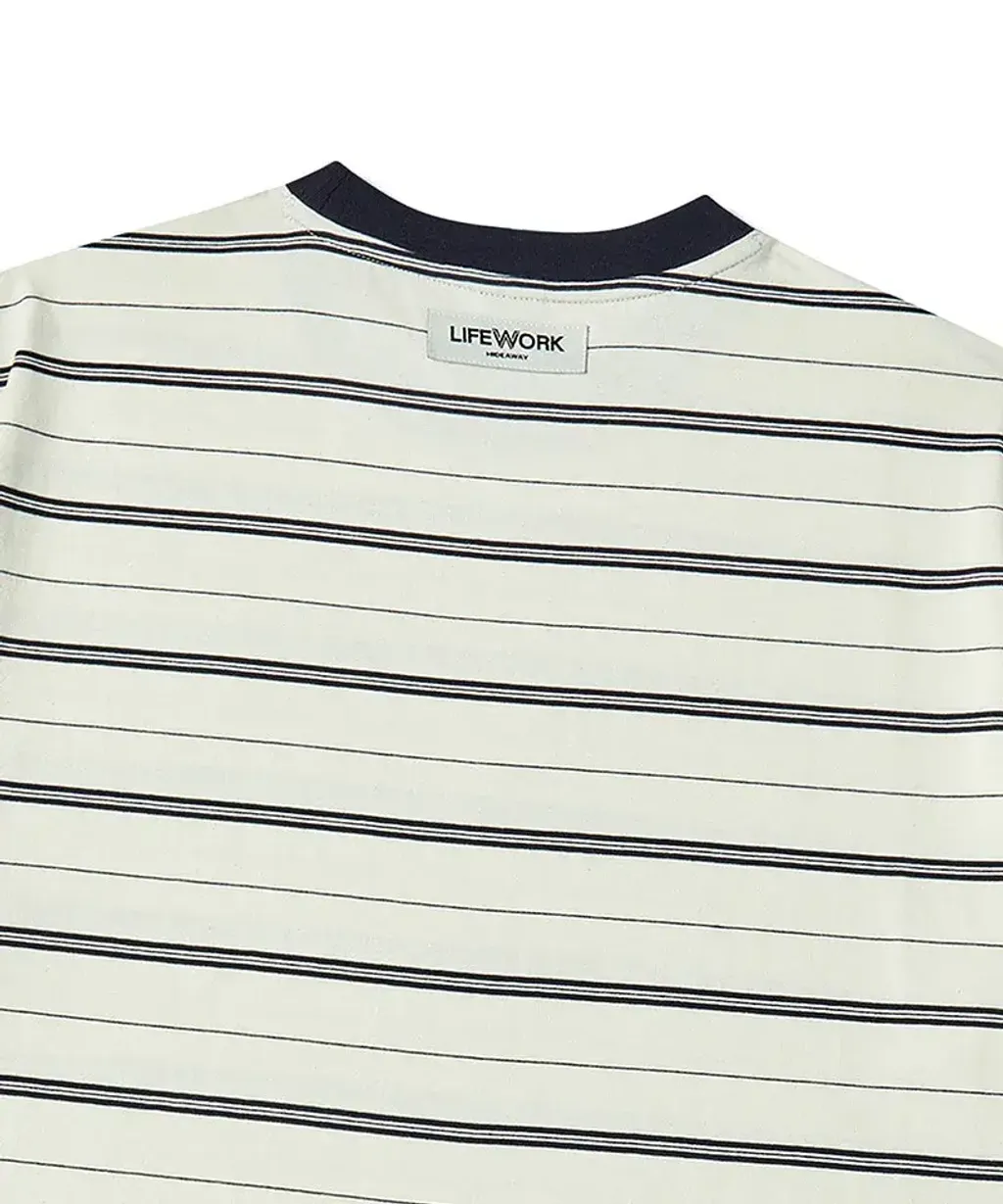 JuzBeauty-JuzBeautyMalaysia-JuzPretty-Authentic-Kbeauty-Malaysia-Skin-Care-Cosmetics-K-beauty-Health-Care-LIFEWORK Stamp Stripe Ringer Short Sleeve T-Shirt Tee LW262TS409 上衣1