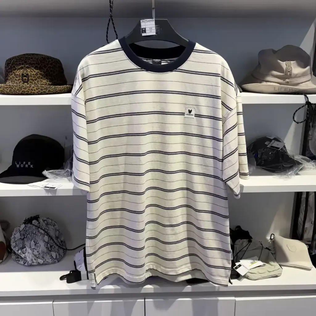 JuzBeauty-JuzBeautyMalaysia-JuzPretty-Authentic-Kbeauty-Malaysia-Skin-Care-Cosmetics-K-beauty-Health-Care-LIFEWORK Stamp Stripe Ringer Short Sleeve T-Shirt Tee LW262TS409 上衣9