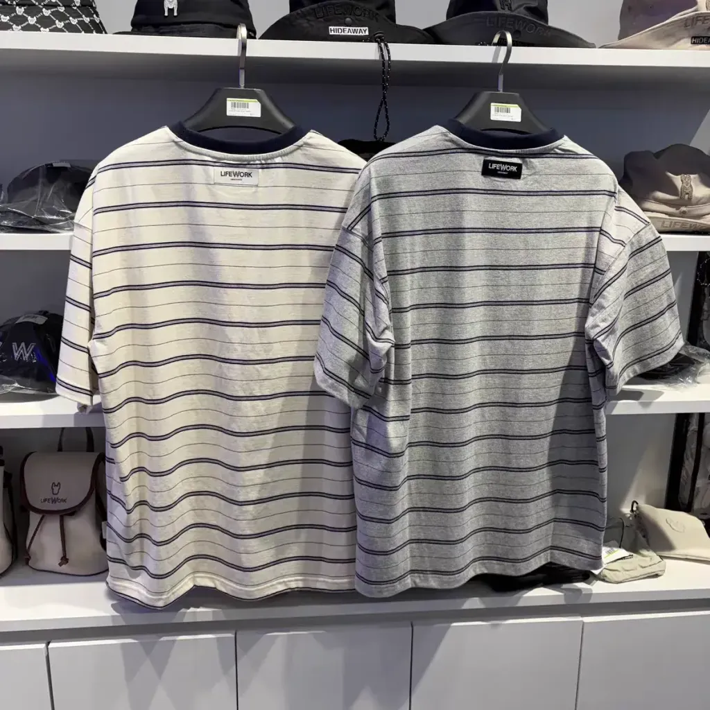JuzBeauty-JuzBeautyMalaysia-JuzPretty-Authentic-Kbeauty-Malaysia-Skin-Care-Cosmetics-K-beauty-Health-Care-LIFEWORK Stamp Stripe Ringer Short Sleeve T-Shirt Tee LW262TS409 上衣7