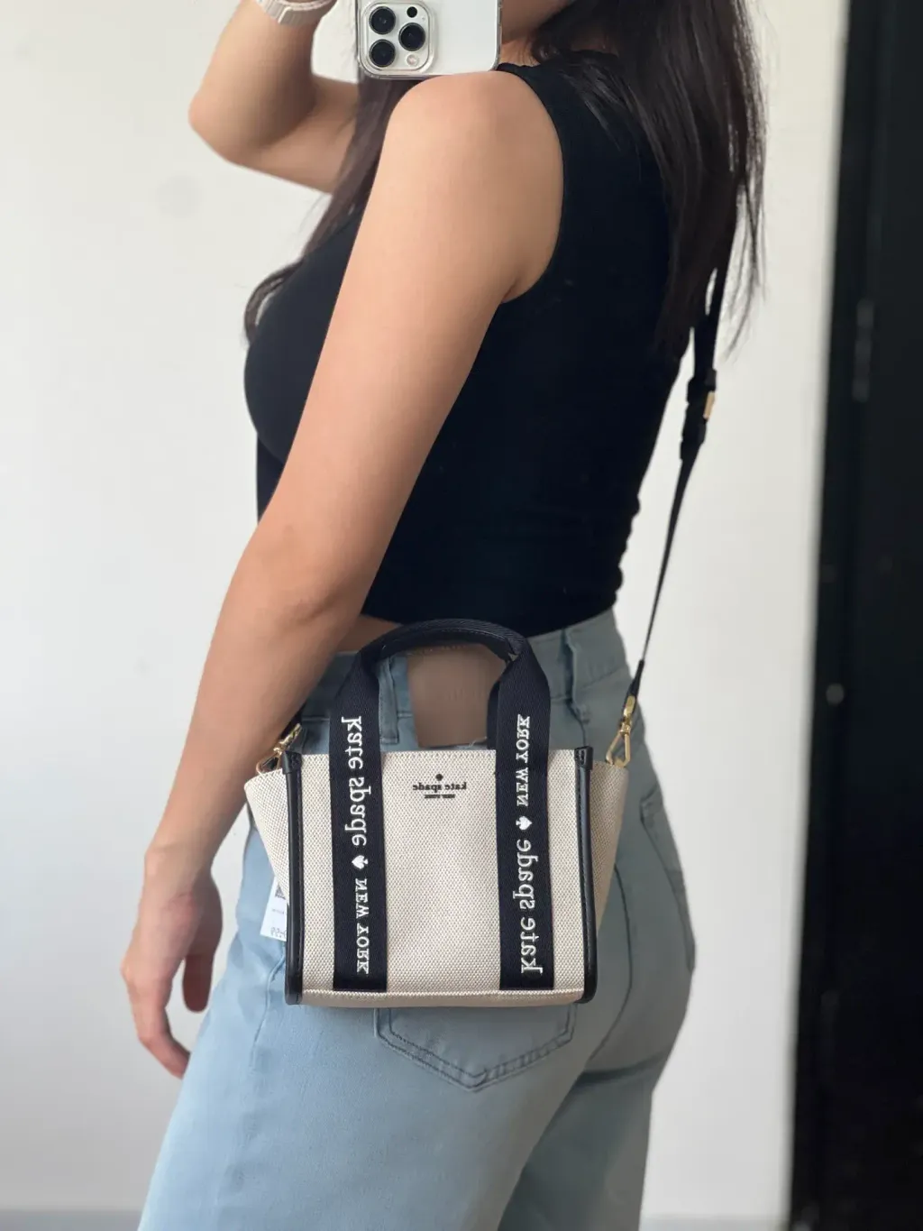 JuzBeauty_JuzBeautyMalaysia_JuzPretty_Authentic_Kbeauty_Malaysia_Skin_Care_Cosmetics_K-beauty_Health_Care_korean_streetwear_KATE SPADE KL062 Kip Canvas Mini Tote In Black 托特包4.jpg