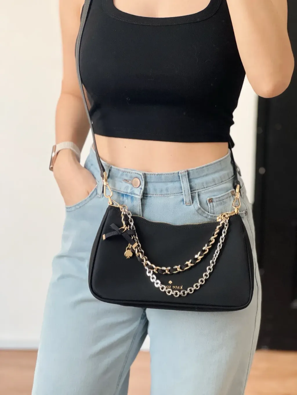 JuzBeauty_JuzBeautyMalaysia_JuzPretty_Authentic_Kbeauty_Malaysia_Skin_Care_Cosmetics_K-beauty_Health_Care_korean_streetwear_KATE SPADE KN256 Margot Nylon Convertible Crossbody Bag in Black 单肩包1.jpg