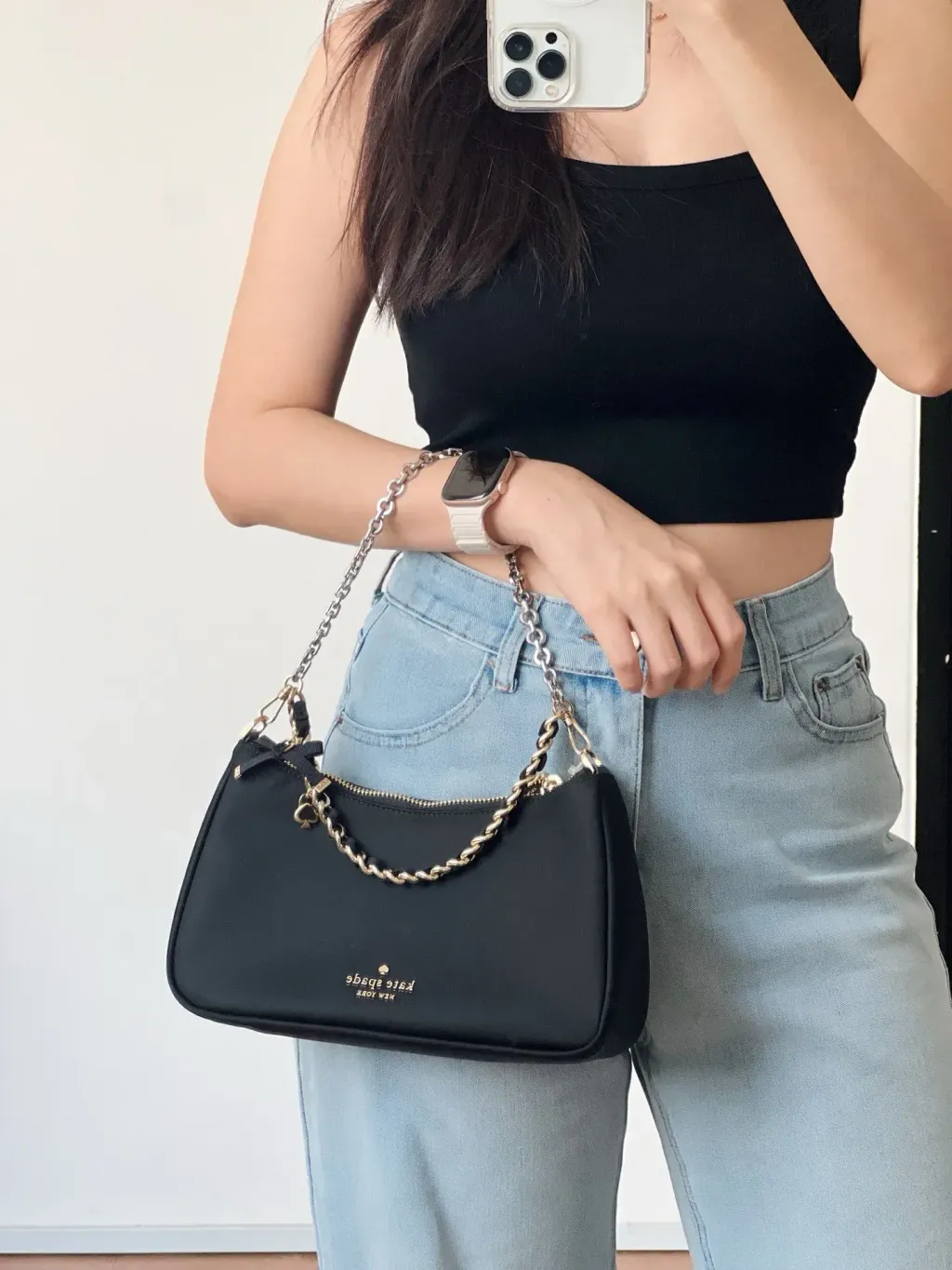 JuzBeauty_JuzBeautyMalaysia_JuzPretty_Authentic_Kbeauty_Malaysia_Skin_Care_Cosmetics_K-beauty_Health_Care_korean_streetwear_KATE SPADE KN256 Margot Nylon Convertible Crossbody Bag in Black 单肩包6.jpg