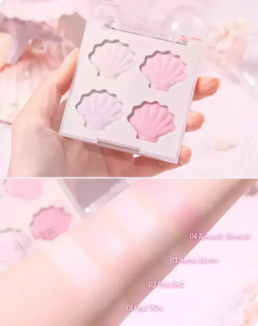 JuzBeauty_JuzBeautyMalaysia_JuzPretty_Authentic_Kbeauty_Malaysia_Skin_Care_Cosmetics_K-beauty_Health_Care_korean_streetwear_DASIQUE Shine Glowy Highlighter Palette 01 Twinkle Mermaid 人鱼贝壳高光16