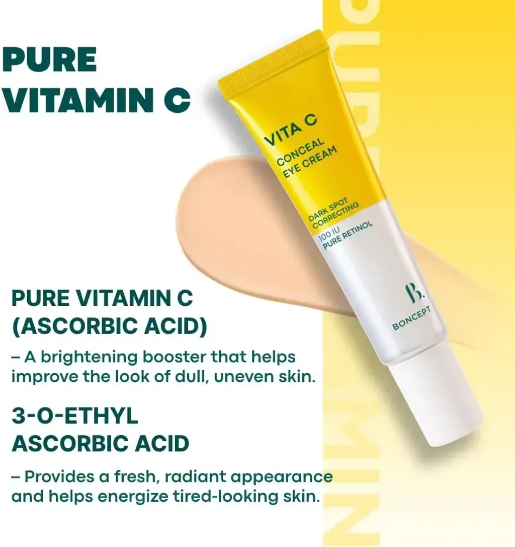 JuzBeauty_JuzBeautyMalaysia_JuzPretty_Authentic_Kbeauty_Malaysia_Skin_Care_Cosmetics_K-beauty_Health_Care_korean_streetwear_BONCEPT Vita C Conceal Eye Cream 维C美白遮瑕去黑眼圈眼霜6